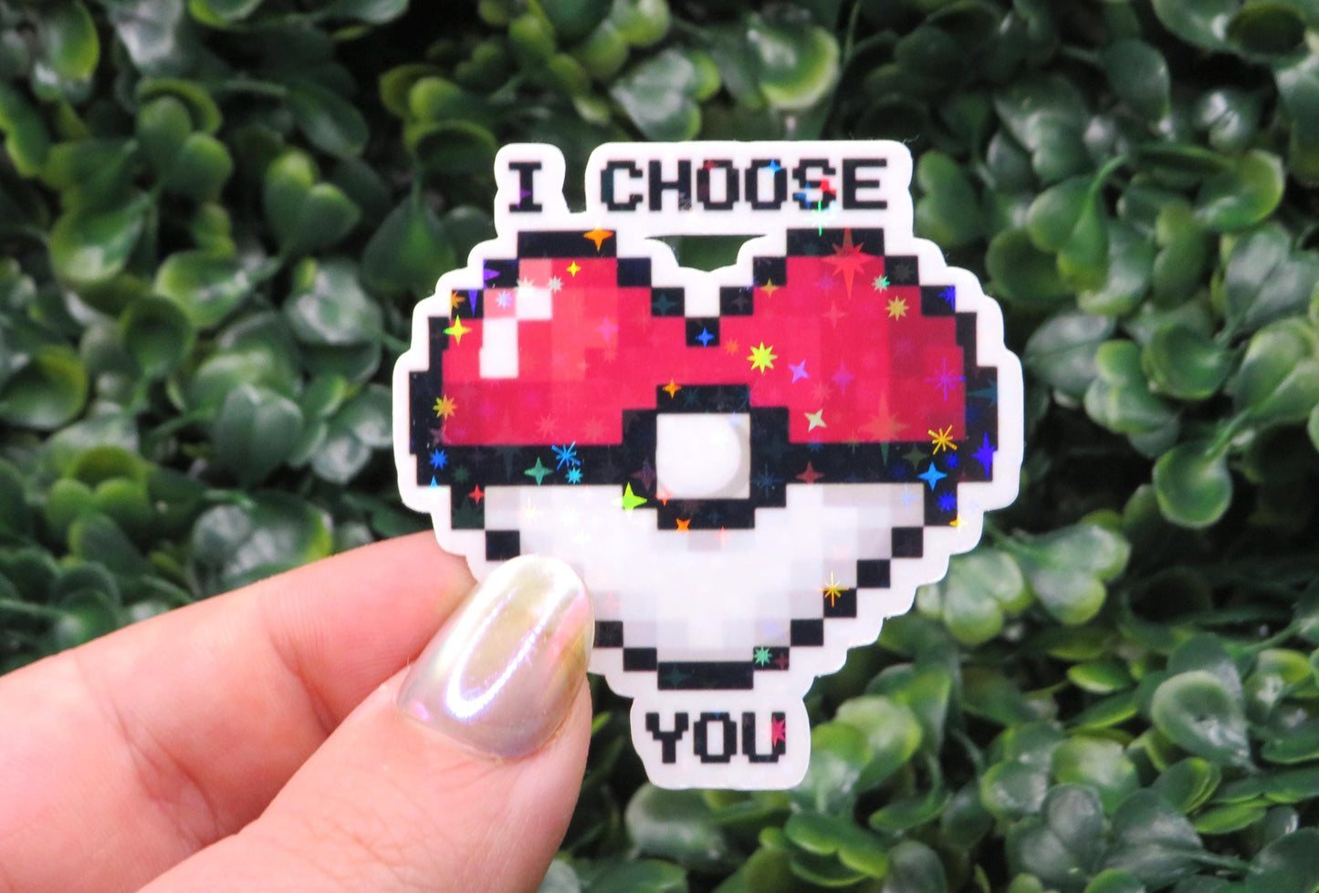 Heart-Shaped Pokeball Sticker: 'I Choose You' Vinyl Geek Decor