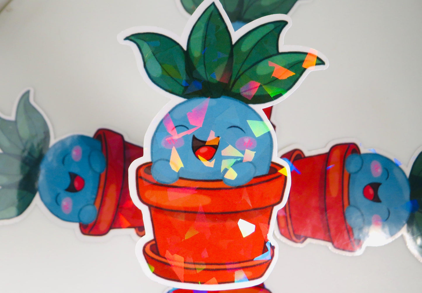 Holo Plant Buddy Sticker – Potted Oddish-Inspired Cutie