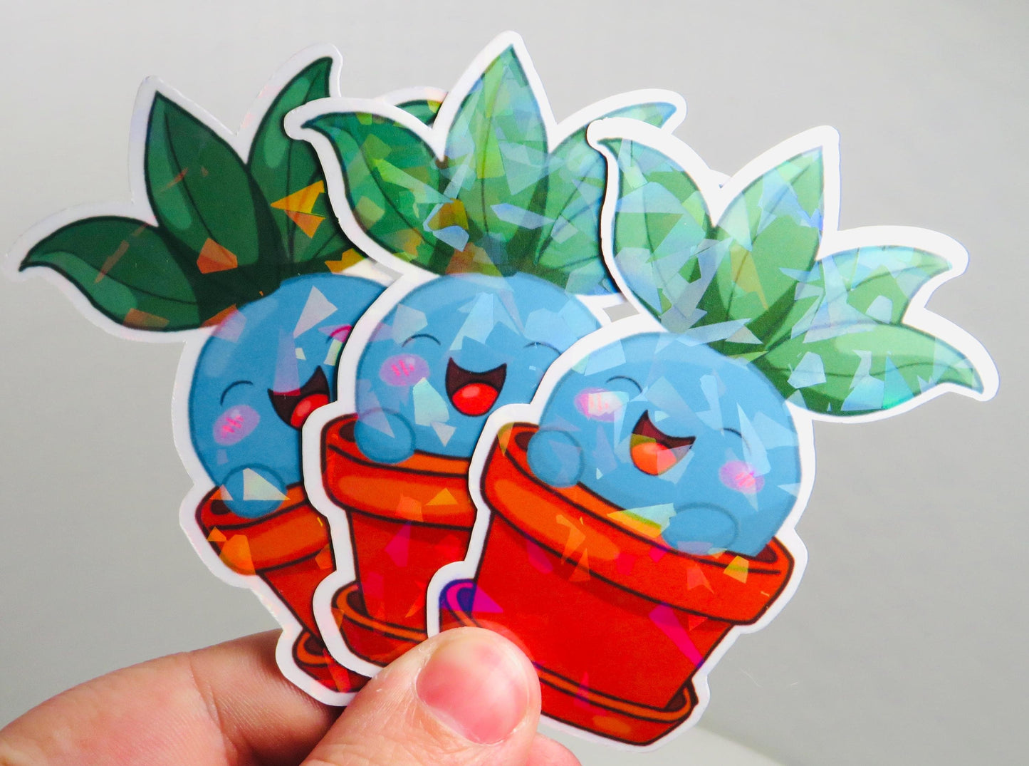 Holo Plant Buddy Sticker – Potted Oddish-Inspired Cutie