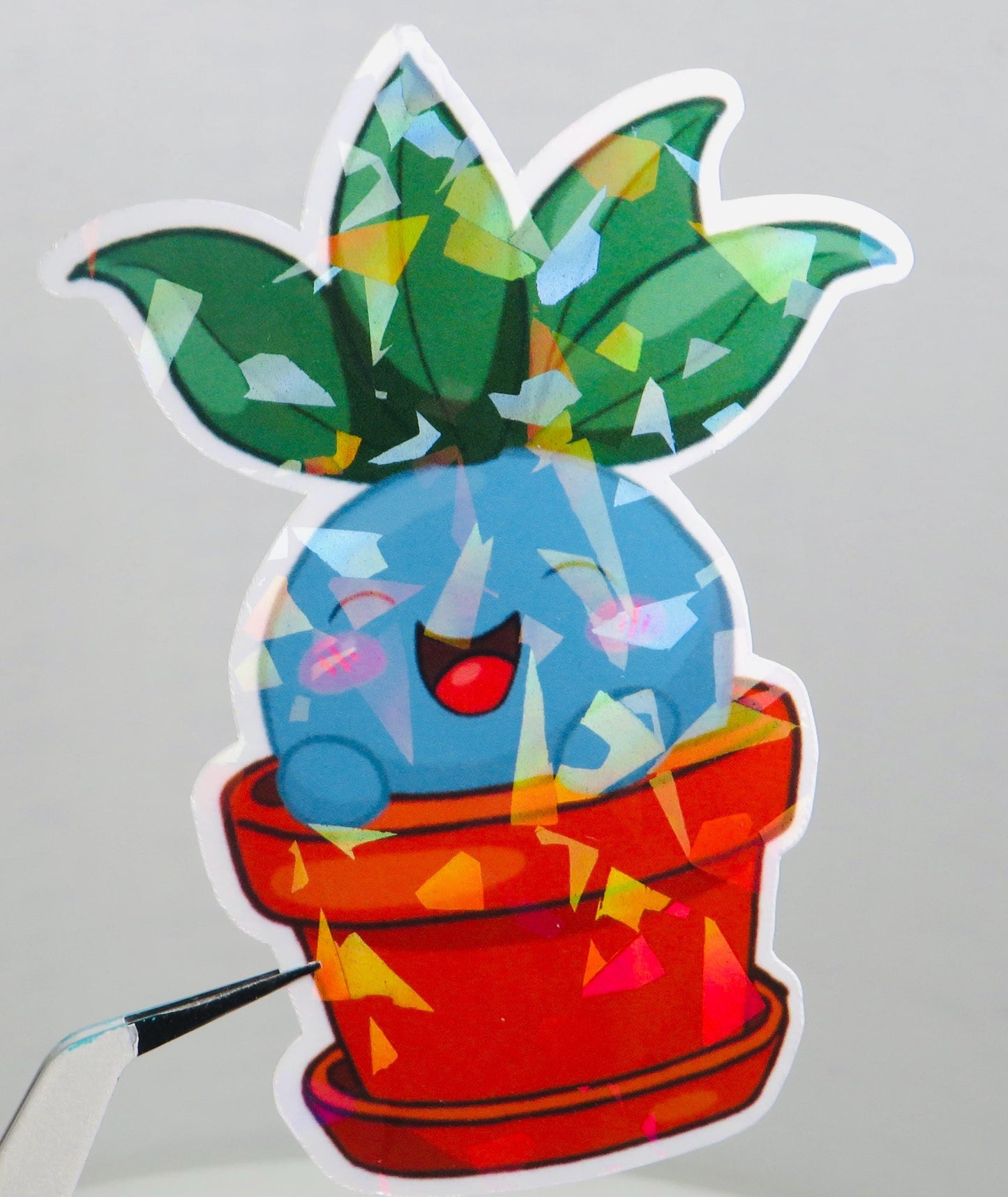 Holo Plant Buddy Sticker – Potted Oddish-Inspired Cutie