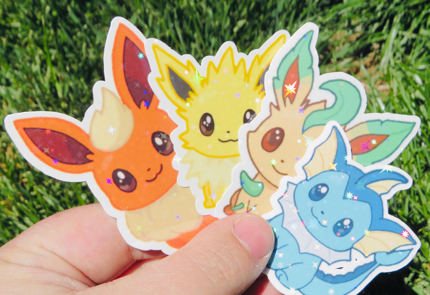 Sparkly Eeveelution Holographic Stickers