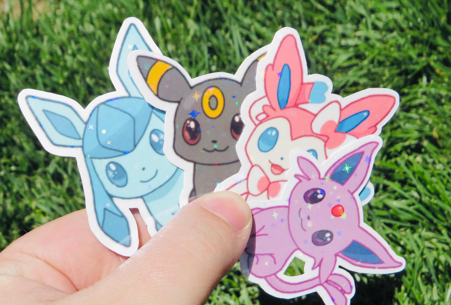 Sparkly Eeveelution Holographic Stickers