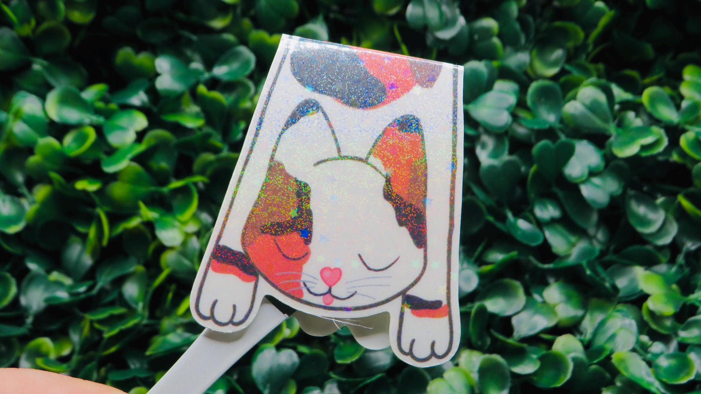 Sleeping Cat Magnetic Bookmark Set Holographic Glitter Bookmarks Kawaii Cat Page Markers for Readers