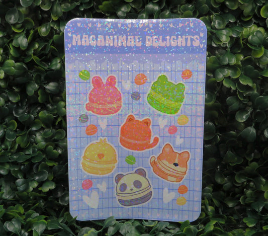 Macanimal Delights Sticker Sheet – Kawaii Animal Macaron Stickers for Planners, Journals & Crafts