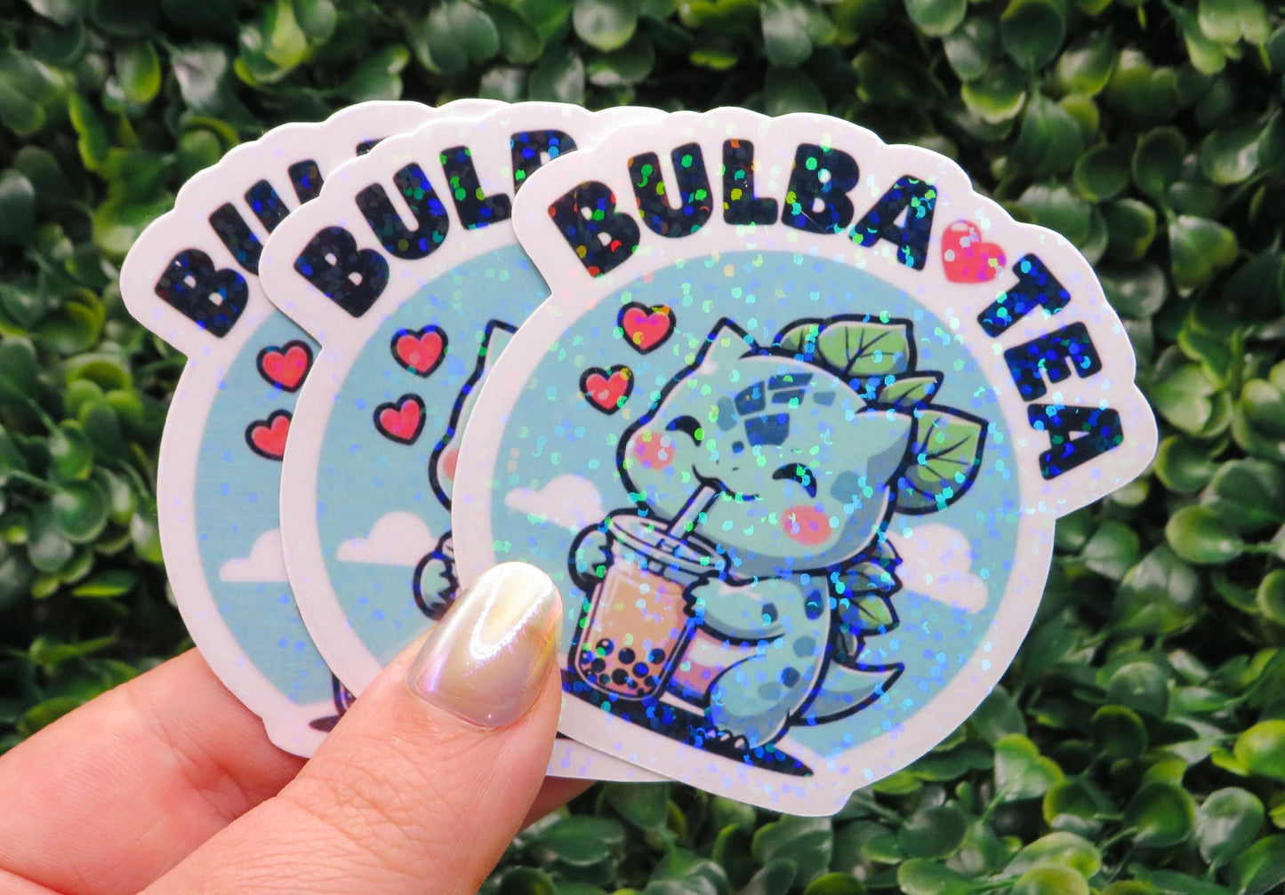 Bulba Tea Sticker: Adorable Bulbasaur Boba Vinyl Decal