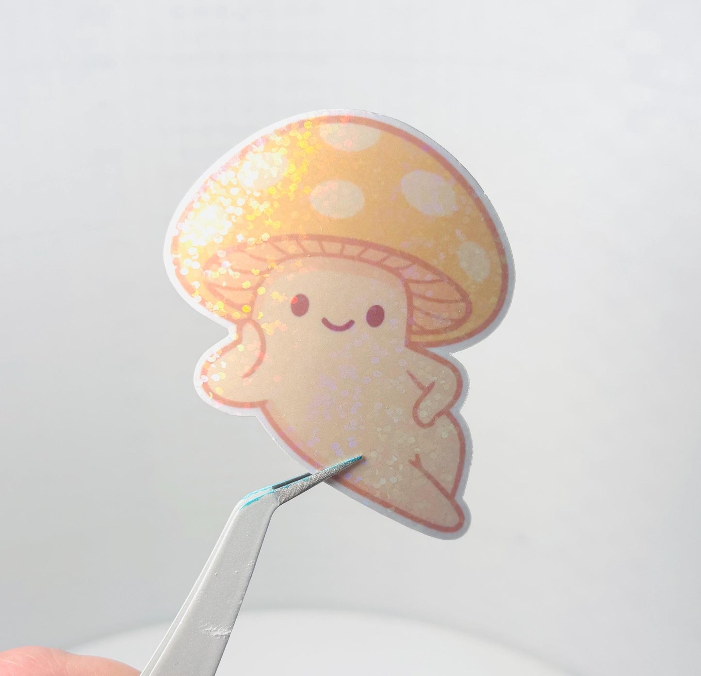 Sassy Shroom Holographic Sticker – Glittery Mushroom Buddy